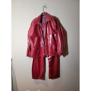 Duckster's Women's Retro Waterproof Red Pantsuit Size medium